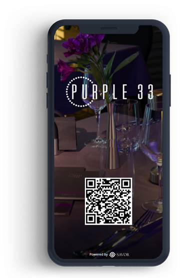 Digital menu for Purple 33 restaurant