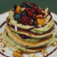 Pancakes w/ Pistachio & fresh berries